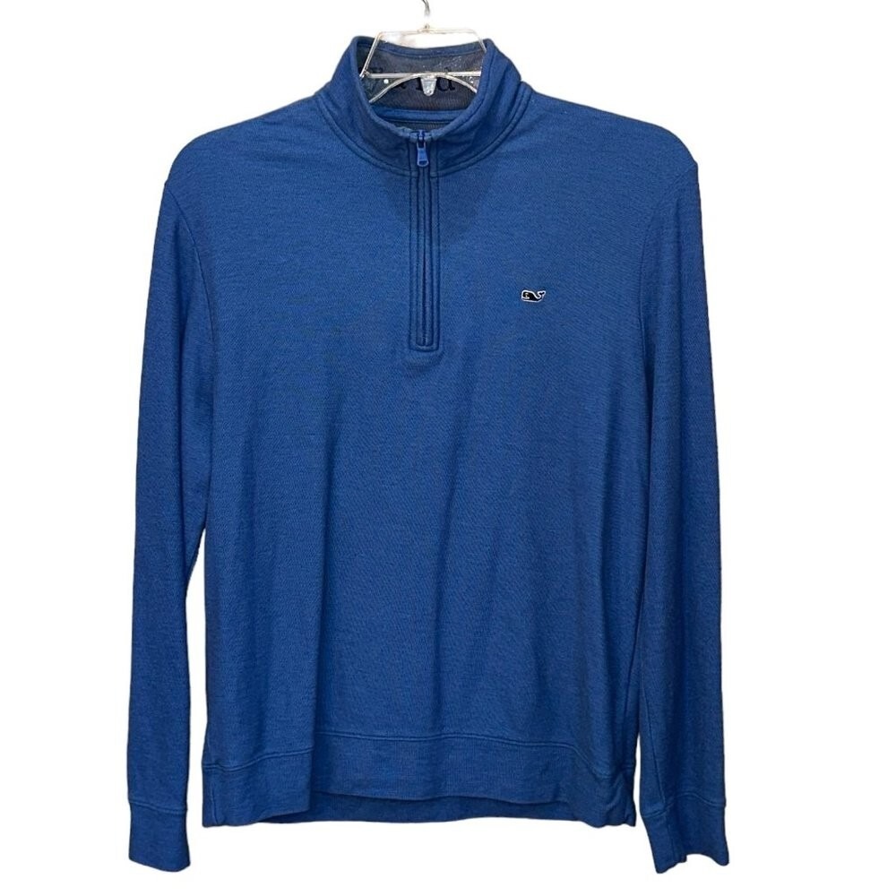 Vineyard Vines‎ Saltwater Quarter Zip Pullover Cotton Sweater 1K1154 Size Medium
